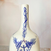 Vase bouteille amazigh bleu