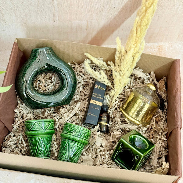 Coffret cadeau artisanal marocain XL vert