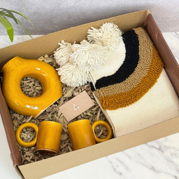 Coffret cadeau artisanal XL jaune moutarde