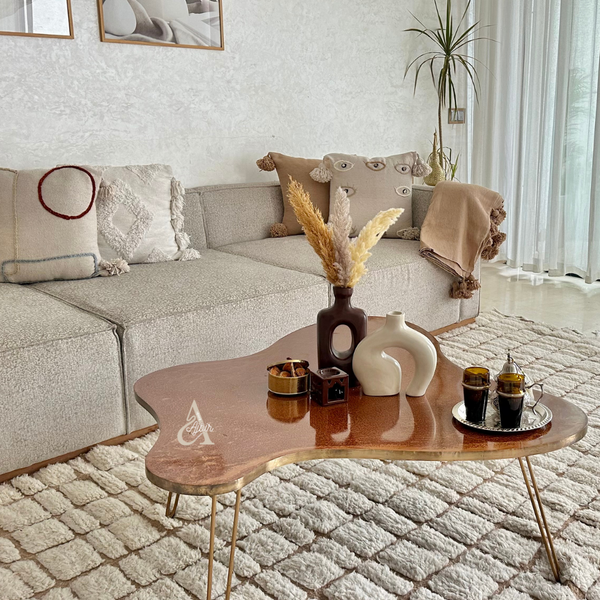 Housse de coussin artisanale à pompons Aïn beige