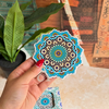 Pack 6 sous tasses Zellige fleur turquoise