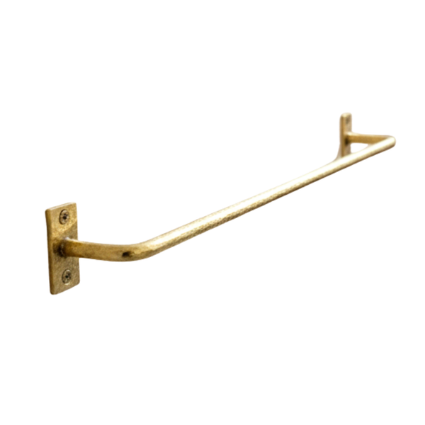 Barre porte-serviette murale en laiton doré 50 cm