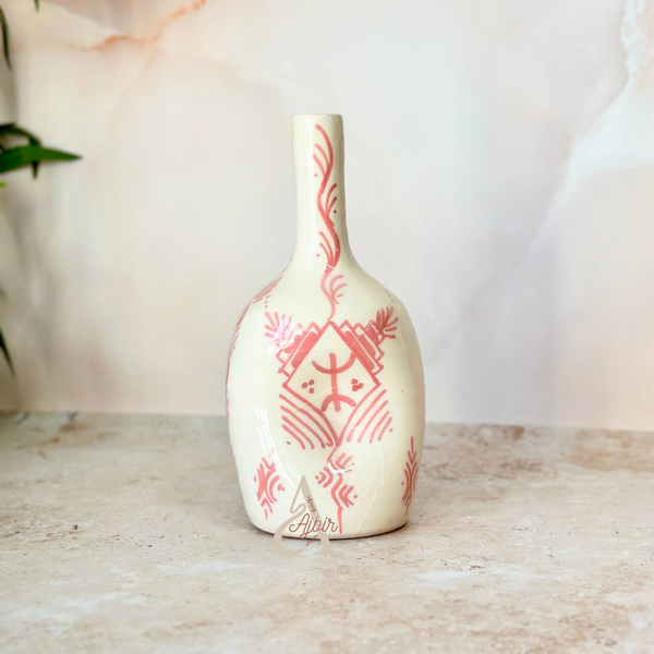 Vase bouteille amazigh rose