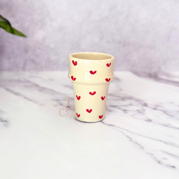 Verre Tayri beldi cœur rouge