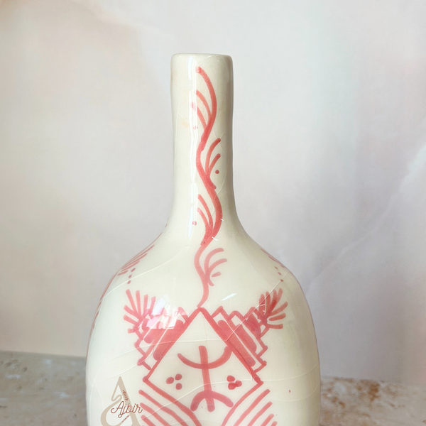 Vase bouteille amazigh rose