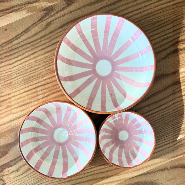 Set de 3 saladiers Tafoukt rayés