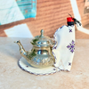 Duo porte-théière et sous-théière artisanal Anir violet