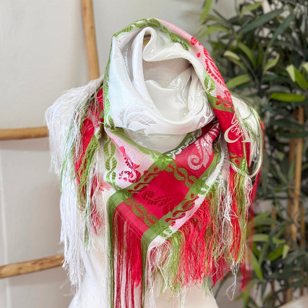 Foulard Kdib blanc et rouge