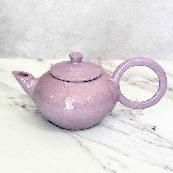 Théière mauve en céramique émaillée grand modèle