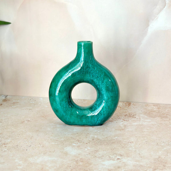 Vase artisanal Tafoukt vernis moyen allongé