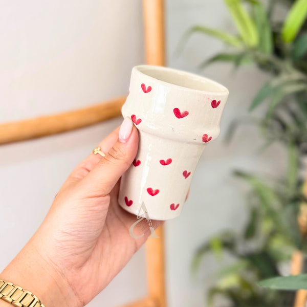 Verre Tayri beldi cœur rouge