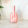 Vase bouteille rayé rose