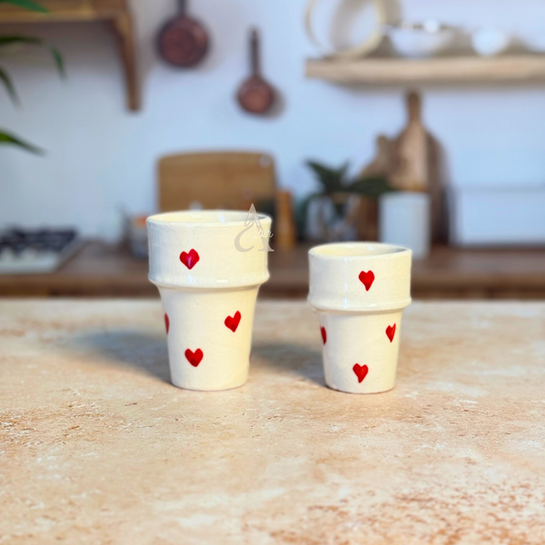 Verre Tayri beldi cœur rouge