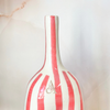 Vase bouteille rayé rose