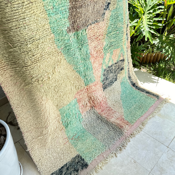 Tapis Azilal bleu et blanc 2,42m/1,54m - Ajbir