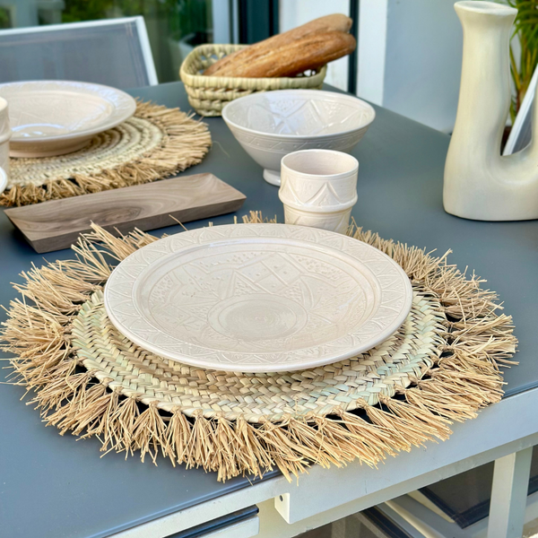 Assiette creuse Tizwelt crème 26cm