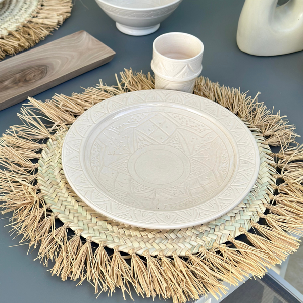 Assiette creuse Tizwelt crème 26cm
