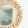 Miroir Rotins de bois rond 60cm