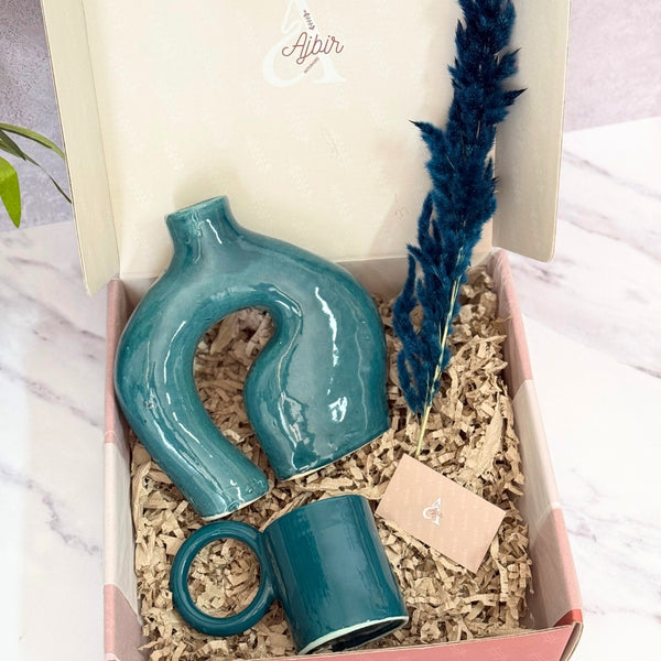 Coffret cadeau artisanal turquoise