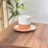 Tasse à café avec sous tasse bicolore