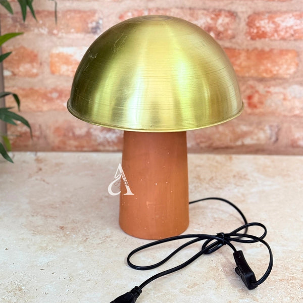 Abat-jour Marrakech en laiton doré et céramique Terracota