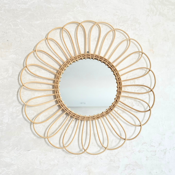 Miroir artisanal en rotin Tayourt 65cm