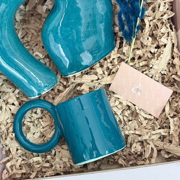 Coffret cadeau artisanal turquoise