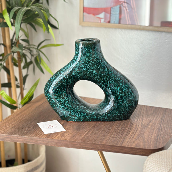 Vase artisanal Medina bleu moucheté