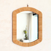 Miroir artisanal rectangulaire arrondi – Cadre en raphia naturel (3 tailles)