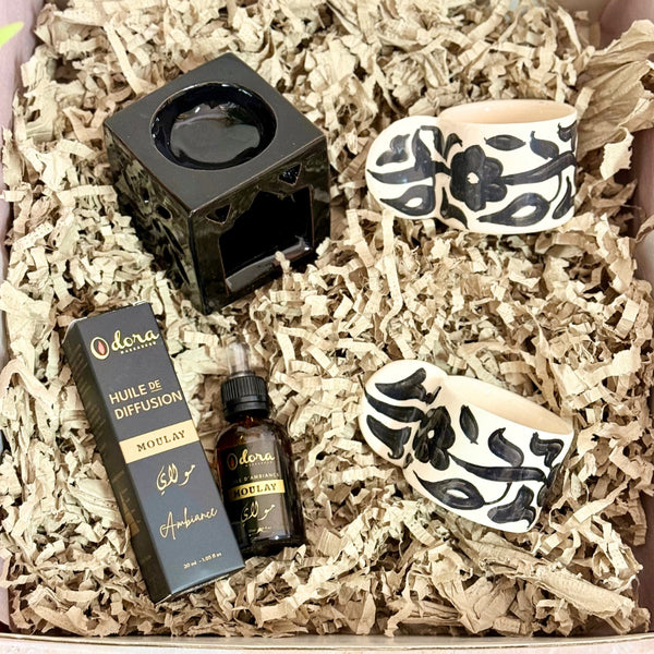 Coffret cadeau artisanal fleur noir