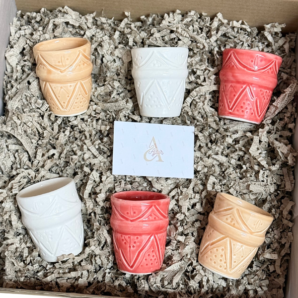 Coffret cadeau 6 tasses artisanales Taddart