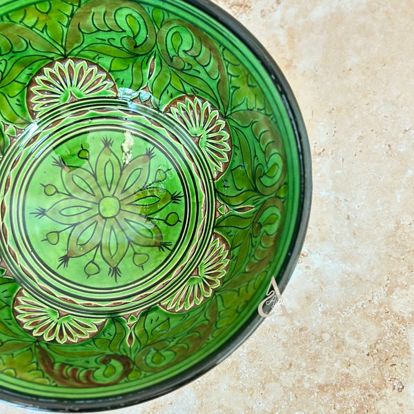 Grand Saladier Artisanal aux Motifs Nakch Marocain