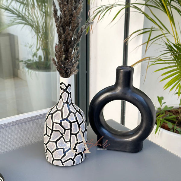 Vase bouteille zellige gris - Ajbir