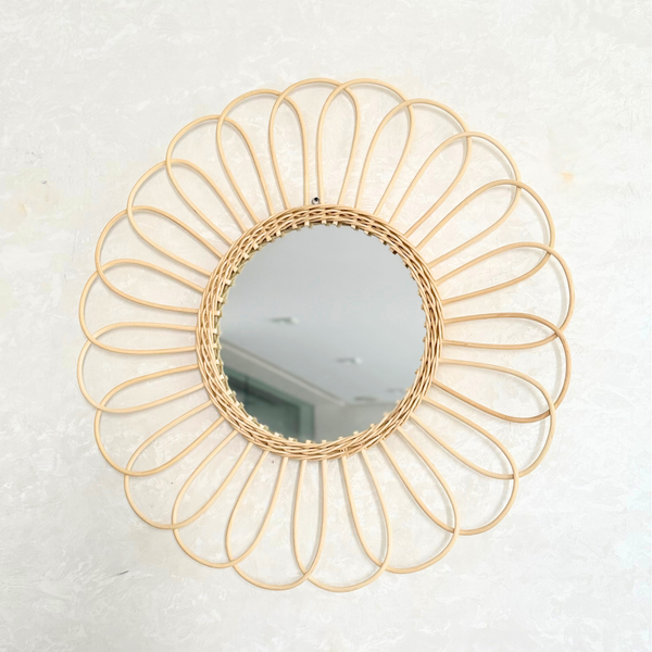 Miroir artisanal en rotin Tayourt 65cm