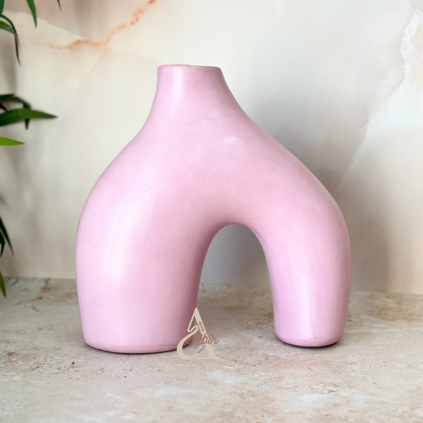 Vase artisanal Azul bombé mat