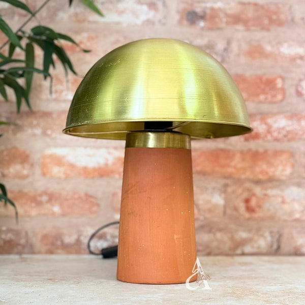 Abat-jour Marrakech en laiton doré et céramique Terracota