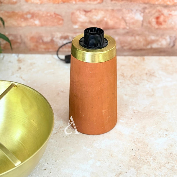 Abat-jour Marrakech en laiton doré et céramique Terracota