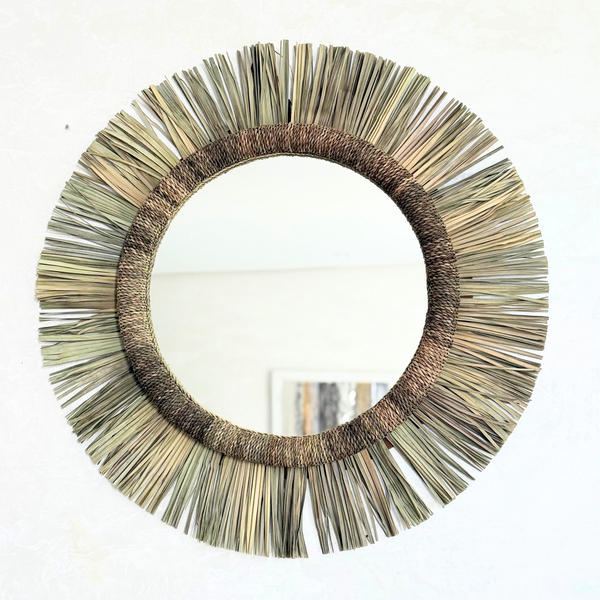 Miroir artisanal en palmier Izem - 3 tailles