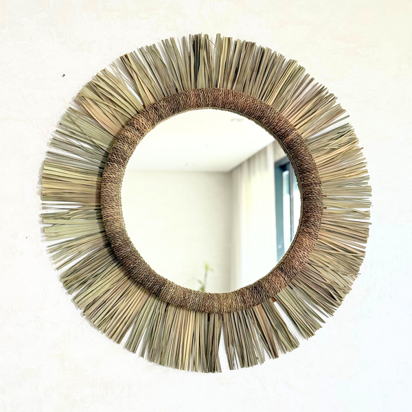 Miroir artisanal en palmier Izem - 3 tailles