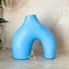 Vase artisanal Azul bombé mat
