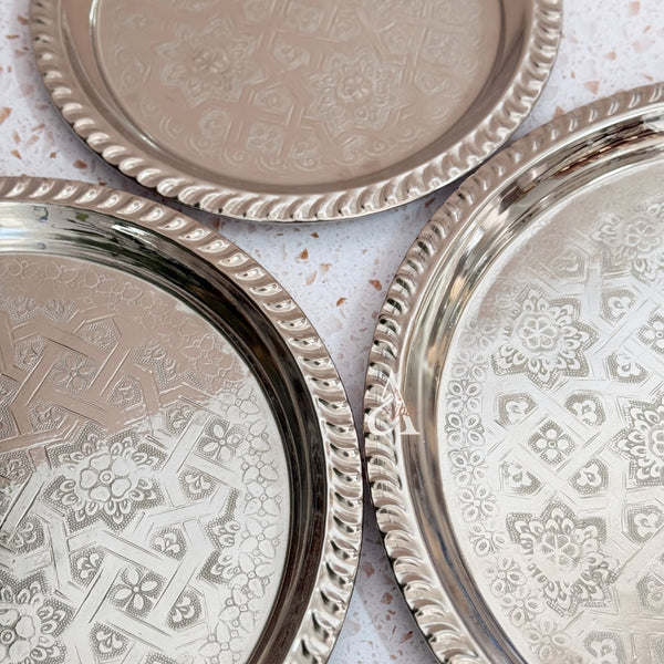 Plateau artisanal siniya à thé rond 24cm/28cm/34cm