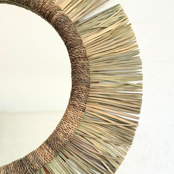 Miroir artisanal en palmier Izem - 3 tailles