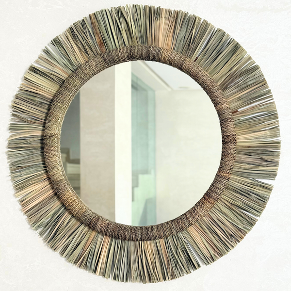 Miroir artisanal en palmier Izem - 3 tailles