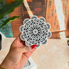 Pack 6 sous tasses Zellige noir et blanc fleur