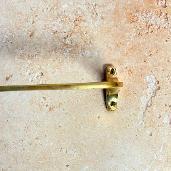 Barre porte-serviette murale en laiton doré 50 cm