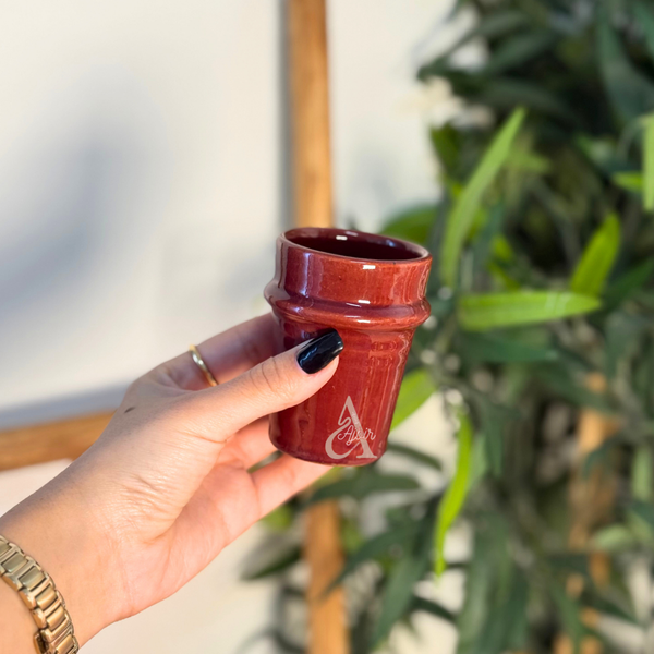Petit verre beldi en céramique artisanale