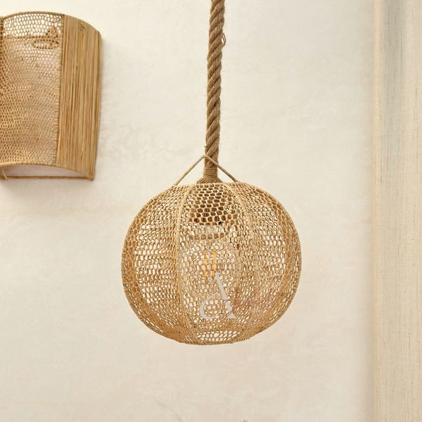 Suspension en raphia tressée - Ajbir