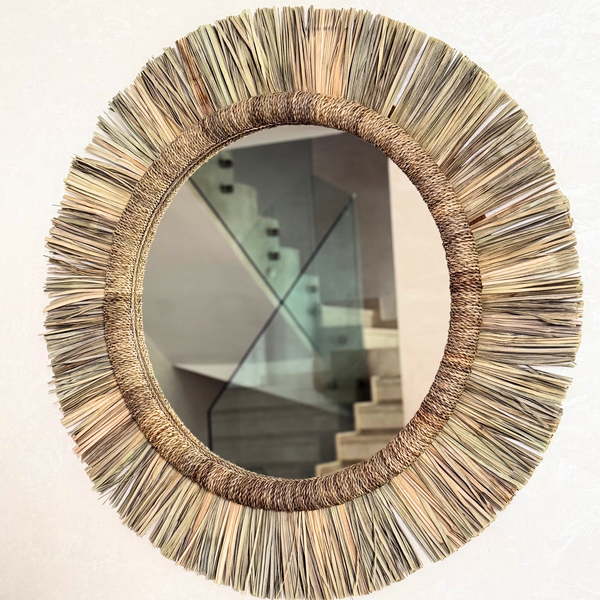 Miroir artisanal en palmier Izem - 3 tailles