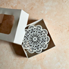 Pack 6 sous tasses Zellige noir et blanc fleur