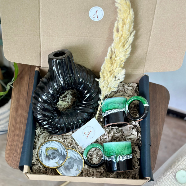 Coffret cadeau artisanal Tafoukt ondulé noir